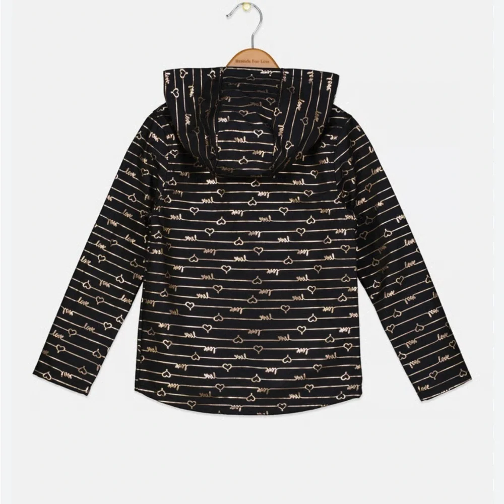 Body‎ Globe Kids Girls Allover Print Softshell Jacket Black Size 10-12 Outerwear